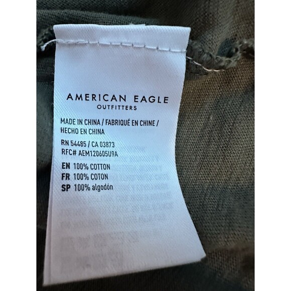 AMERICAN EAGLE Crop Olive Green Puff Sleeve‎ Lightweight Top SIZE XS NWT - Picture 6 of 9
